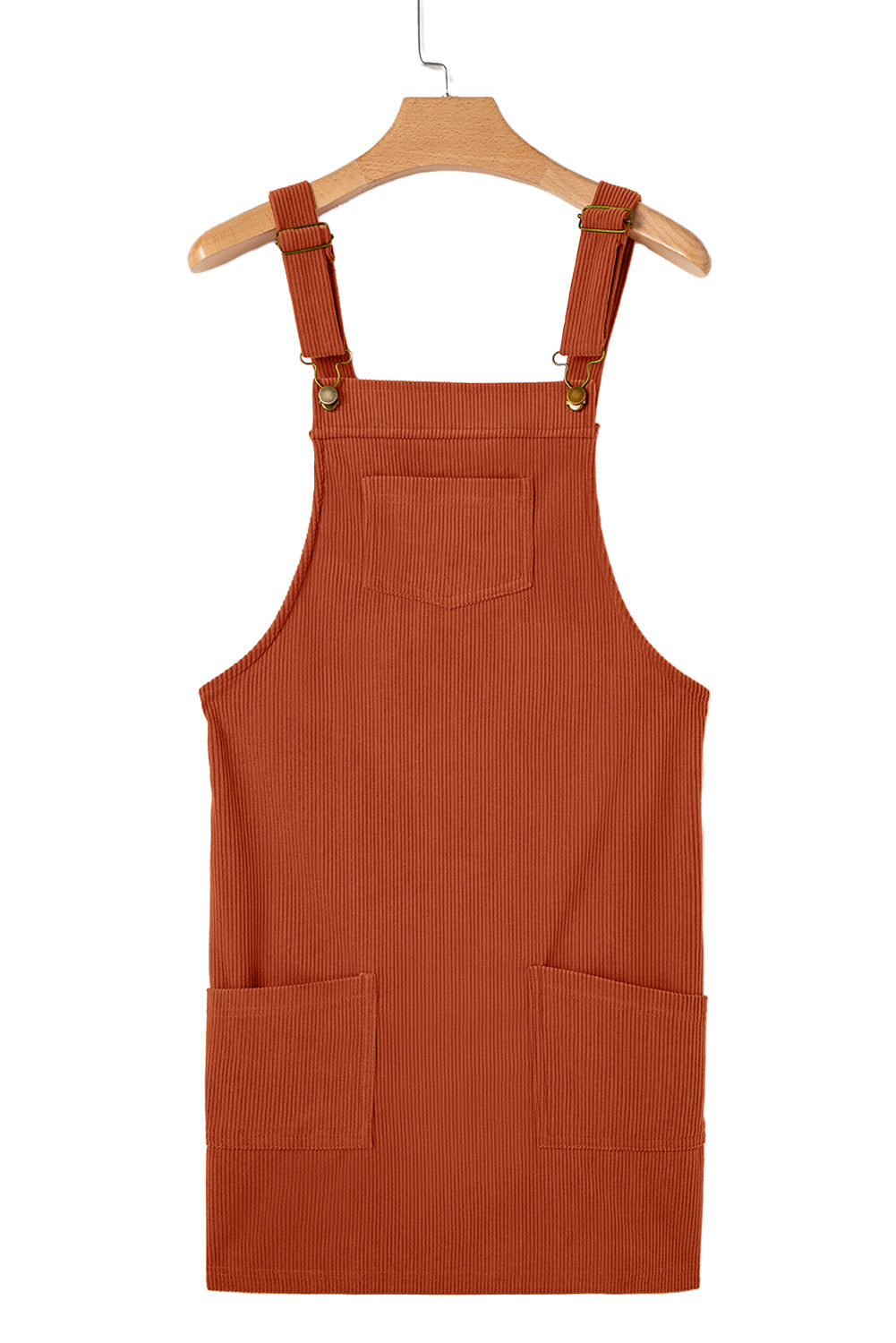 Vineyard Green Corduroy Front Pockets Overall Dress