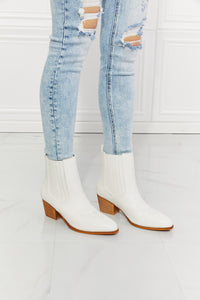 Journey Stacked Heel Chelsea Boot in White