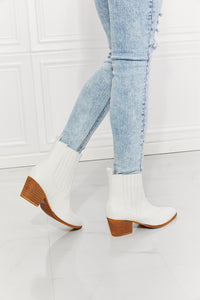 Journey Stacked Heel Chelsea Boot in White