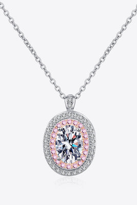 Rhodium-Plated 1 Carat Moissanite Pendant Necklace