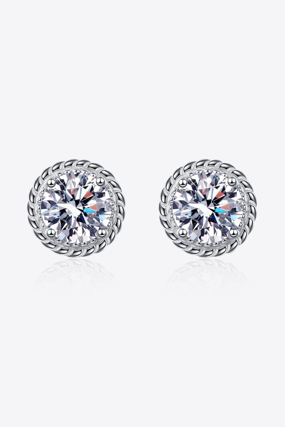 2-carat Moissanite 925 Sterling Silver Stud Earrings