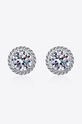 2-carat Moissanite 925 Sterling Silver Stud Earrings