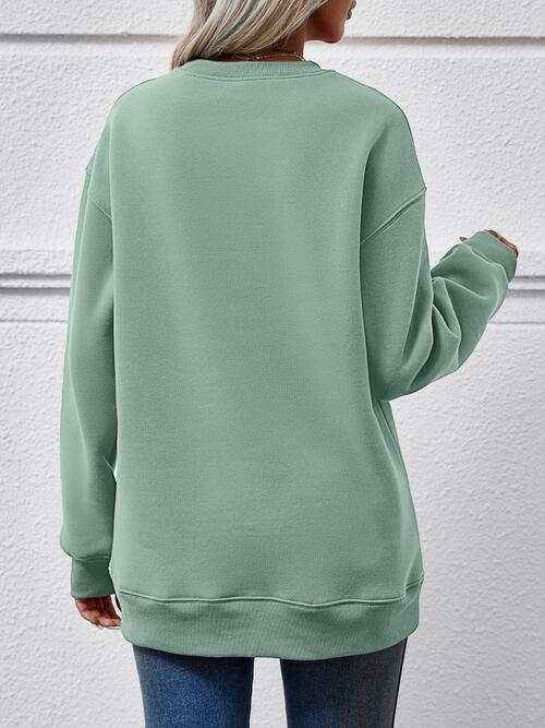 LET IT SNOW Round Neck Long Sleeve Sweatshirt 