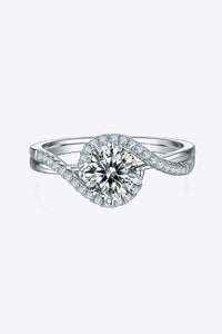 Moissanite 925 Sterling Silver Crisscross Ring