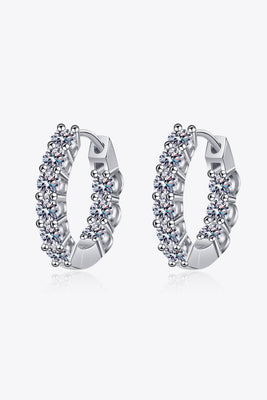 1.8 Carat Moissanite Hoop Earrings