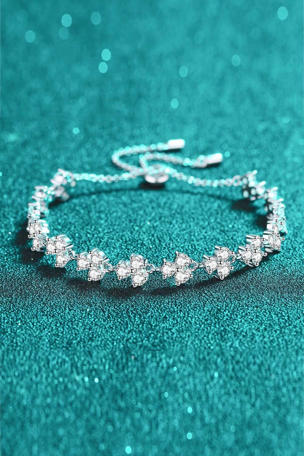 925 Sterling Adjustable Moissanite Bracelet 