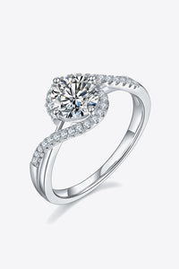 Moissanite 925 Sterling Silver Crisscross Ring