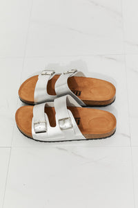 Life Double-Banded Slide Sandal in Silver