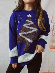 Christmas Tree Graphic Dropped Shoulder Sweater 