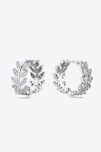 Moissanite Leaf 925 Sterling Silver Earrings 