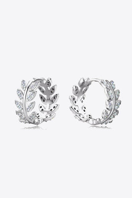 Moissanite Leaf 925 Sterling Silver Earrings 