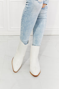 Journey Stacked Heel Chelsea Boot in White