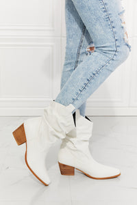 Better in Texas Scrunch Cowboy Boots in White 