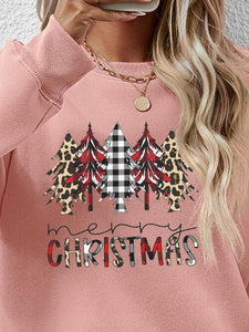 MERRY CHRISTMAS Round Neck Long Sleeve Sweatshirt