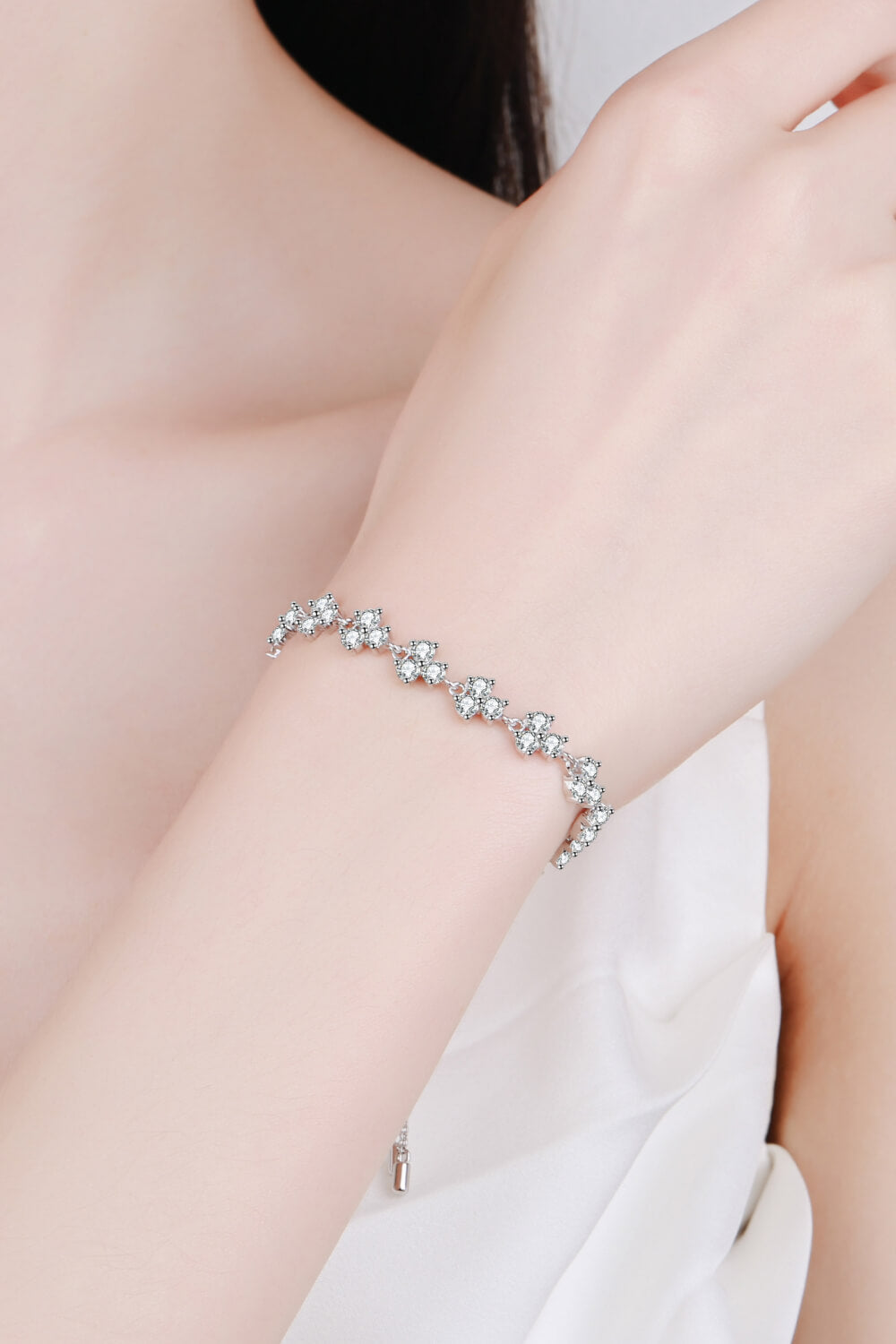 925 Sterling Adjustable Moissanite Bracelet 