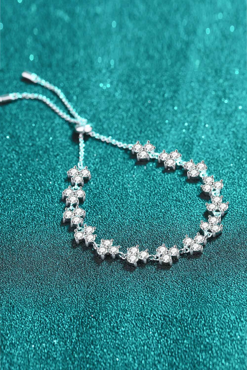 925 Sterling Adjustable Moissanite Bracelet 