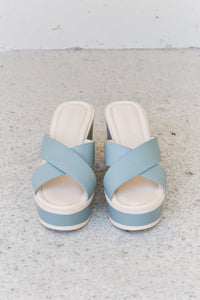 Moments Contrast Platform Sandals in Misty Blue