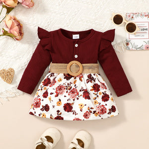 Floral Print Belted Short Dress