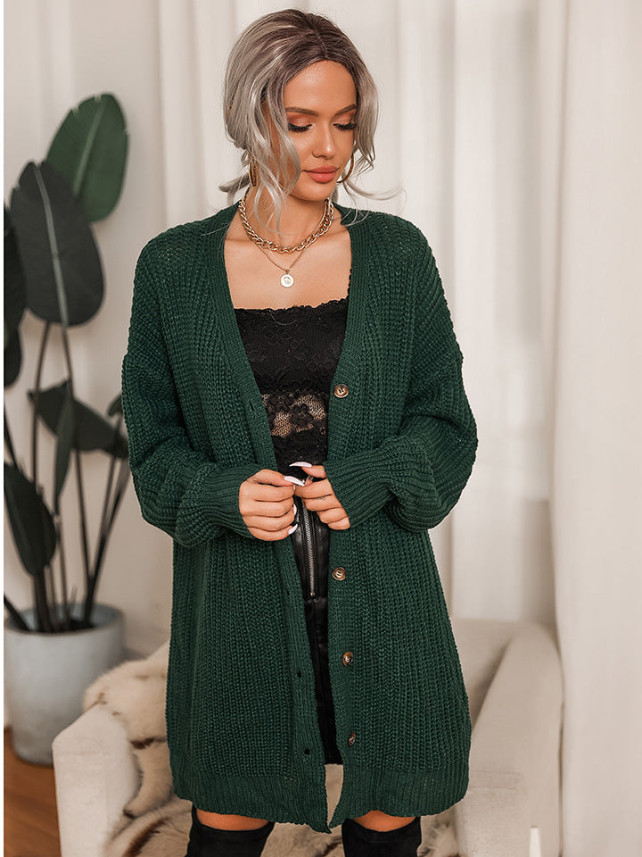 Ribbed V-Neck Cardigan