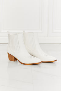 Journey Stacked Heel Chelsea Boot in White