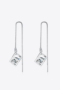 2-carat Moissanite Silver Threader Earrings